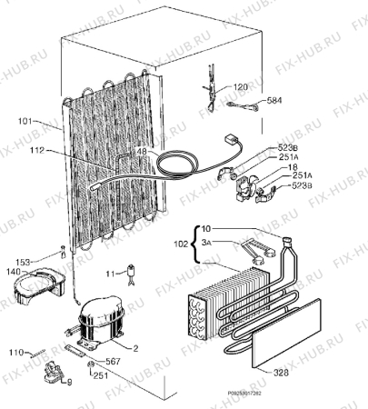 Взрыв-схема холодильника Privileg 329059_40767 - Схема узла Cooling system 017