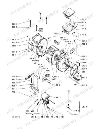 Схема №2 AWG 036/WP с изображением Переключатель (таймер) Whirlpool 481927328439