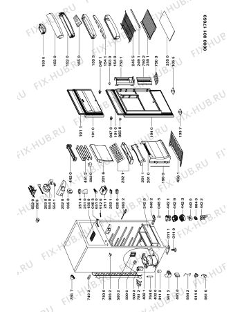 Взрыв-схема холодильника Whirlpool ART 676/IX/RH/GB - Схема узла