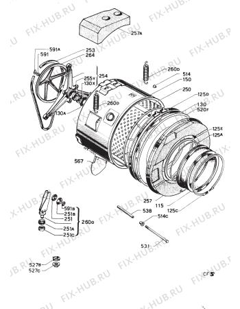 Взрыв-схема стиральной машины Arthurmartinelux 787.64 - Схема узла Functional parts 267