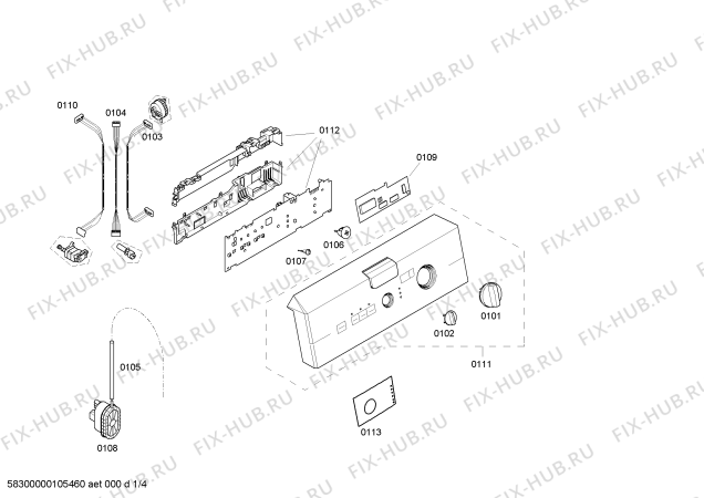 Схема №3 WOP2051II Topp Comfort WOP2051 с изображением Панель для стиралки Bosch 00440752