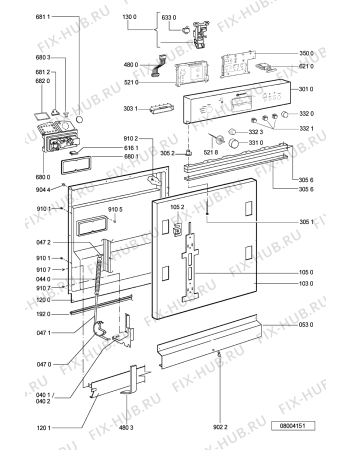 Схема №1 GSIK 6593/2 IN с изображением Обшивка для посудомойки Whirlpool 481245372833