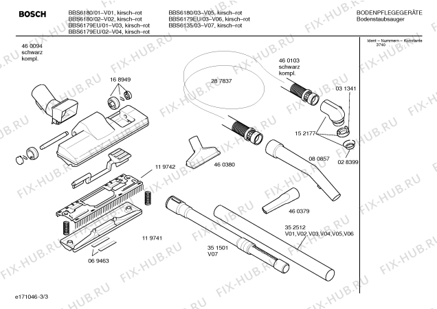 Схема №3 BBS6135 EXCLUSIV activa с изображением Кнопка для пылесоса Bosch 00265823