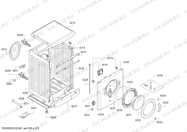 Взрыв-схема стиральной машины Bosch WAE28426 Serie 4 VarioPerfect - Схема узла 02