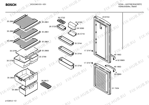 Взрыв-схема холодильника Bosch KGV2401 - Схема узла 02