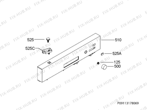 Схема №5 F50502ID0 с изображением Панель для посудомоечной машины Aeg 8085835026