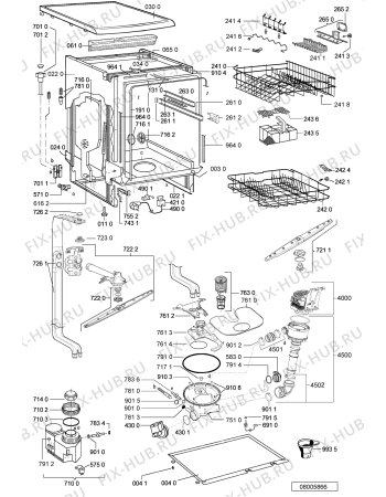 Взрыв-схема посудомоечной машины Whirlpool ADP 4547 WH - Схема узла