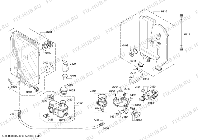 Схема №3 SMS65M08AU с изображением Передняя панель для посудомойки Bosch 00702442