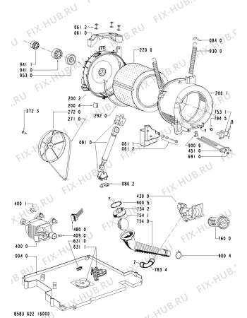 Схема №1 WA 9787 с изображением Модуль (плата) для стиралки Whirlpool 481221470764