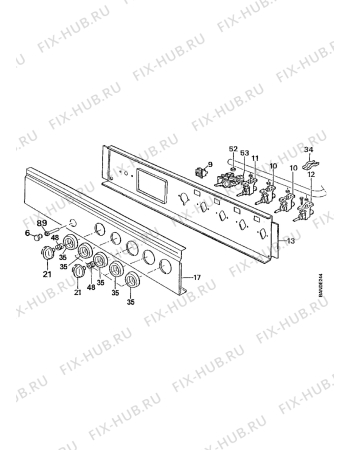 Взрыв-схема плиты (духовки) Electrolux EK6504/1 - Схема узла Command panel 037