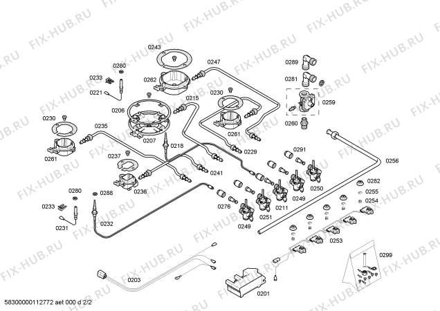 Схема №2 PHL206FAU Bosch с изображением Стеклокерамика для духового шкафа Bosch 00476030