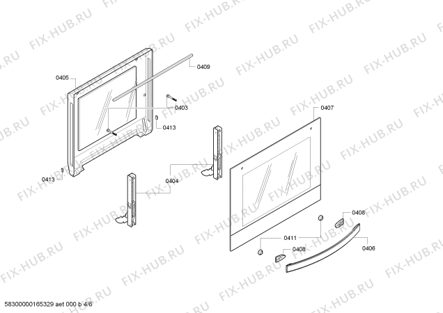 Схема №4 P1HEB33023 с изображением Фронтальное стекло для духового шкафа Bosch 00689863