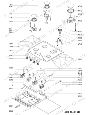 Схема №1 KGHT 6004 IX с изображением Затычка для плиты (духовки) Whirlpool 481010435852