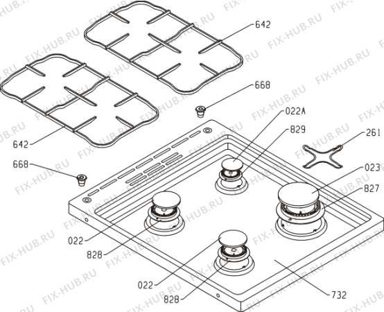 Взрыв-схема плиты (духовки) Gorenje K57375AW (330653, K54E3-17VT) - Схема узла 02