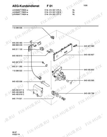 Взрыв-схема стиральной машины Aeg LAV72605 UPDATE - Схема узла Electrical equipment