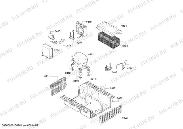 Взрыв-схема холодильника Siemens GI38NP60AU Siemens - Схема узла 04