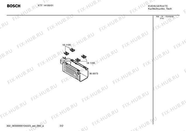Схема №3 KTF14100 с изображением Инструкция по эксплуатации для холодильной камеры Bosch 00591691