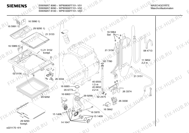 Взрыв-схема стиральной машины Siemens WP80900FF SIWAMAT 8090 - Схема узла 04