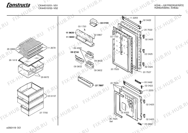 Взрыв-схема холодильника Constructa CK44510 - Схема узла 02