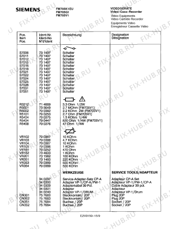 Схема №12 FM705V1 с изображением Сервисная инструкция для видеотехники Siemens 00535437