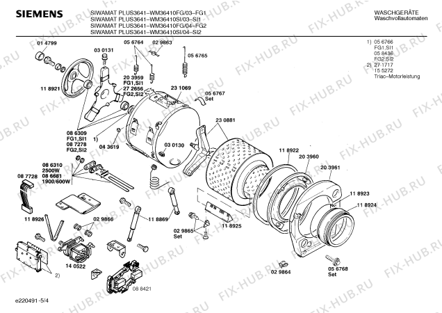 Схема №2 WM36410FG SIWAMAT PLUS 3641 с изображением Панель управления для стиралки Siemens 00271024