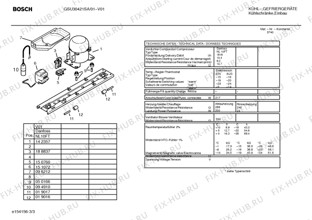 Взрыв-схема холодильника Bosch GSU34421SA - Схема узла 03