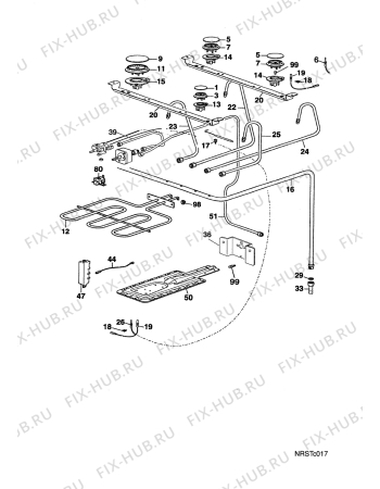 Взрыв-схема плиты (духовки) Electrolux EKG6400    GAS ITA.. - Схема узла Electrical equipment