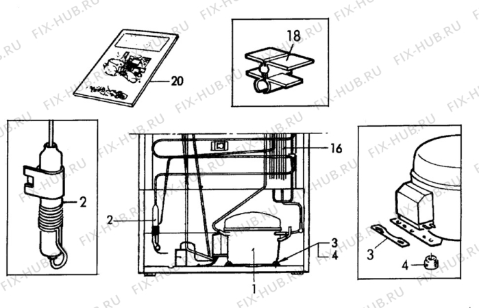 Взрыв-схема холодильника Zanker GS321 - Схема узла C10 Cold, users manual