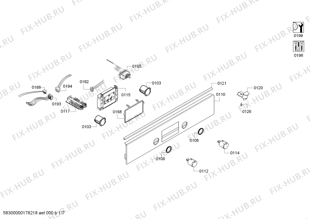 Схема №4 HCE748363U с изображением Стеклокерамика для электропечи Bosch 00712069
