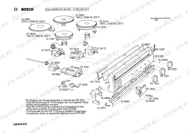 Взрыв-схема плиты (духовки) Bosch 0750041017 EH64SS - Схема узла 02