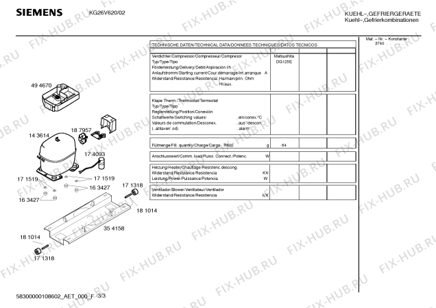 Схема №3 KG26V620 с изображением Инструкция по эксплуатации для холодильной камеры Siemens 00598112