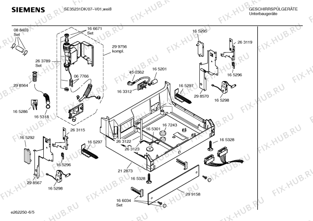 Взрыв-схема посудомоечной машины Siemens SE35231DK Euro Star - Схема узла 05