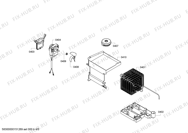 Взрыв-схема холодильника Bosch KDN53A01NE - Схема узла 04