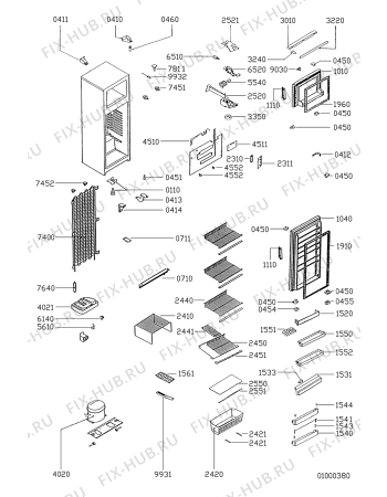 Схема №1 DPO 233/G с изображением Корпусная деталь для холодильной камеры Whirlpool 481941879064
