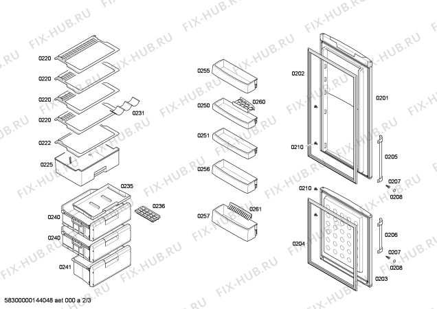 Схема №1 P1KVB3914C с изображением Вкладыш в панель для холодильной камеры Bosch 00677836