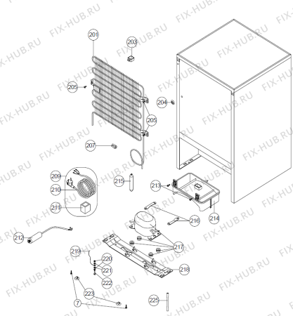 Взрыв-схема холодильника Gorenje RB40914AW (393545, HTS12264) - Схема узла 03