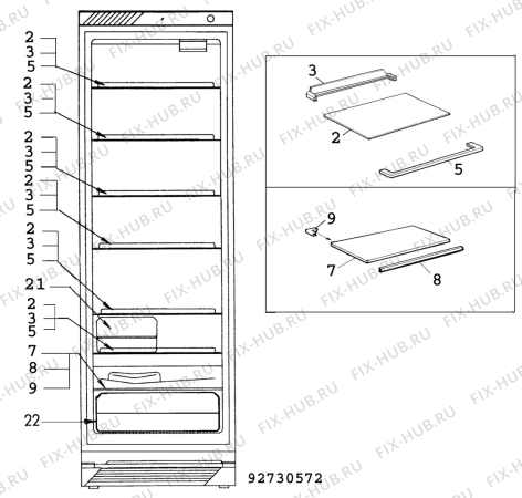 Взрыв-схема холодильника Unknown KL301-2FF - Схема узла C10 Interior