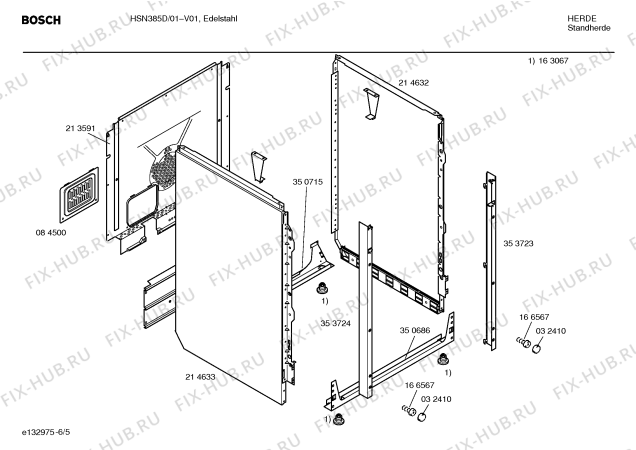 Схема №4 HSN385D с изображением Инструкция по эксплуатации для духового шкафа Bosch 00523509
