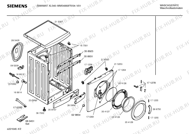 Схема №3 WM54060FR SIWAMAT XL540 с изображением Инструкция по установке и эксплуатации для стиралки Siemens 00527282
