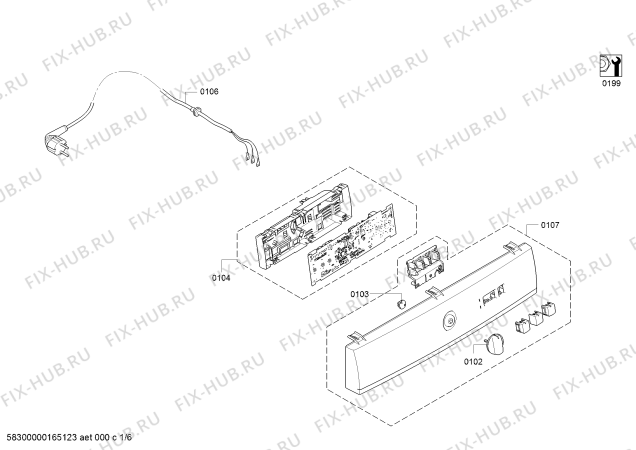 Схема №6 WT34A101 iQ 100 с изображением Панель управления для сушилки Siemens 00742187