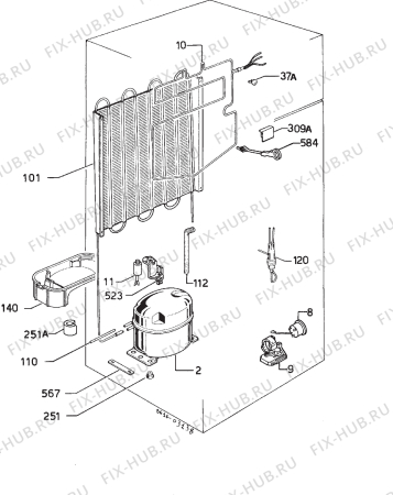 Взрыв-схема холодильника Zanussi ZPL4230 - Схема узла Cooling system 017