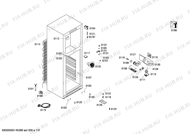 Схема №2 KDV33X45 с изображением Дверь морозильной камеры для холодильника Bosch 00686735
