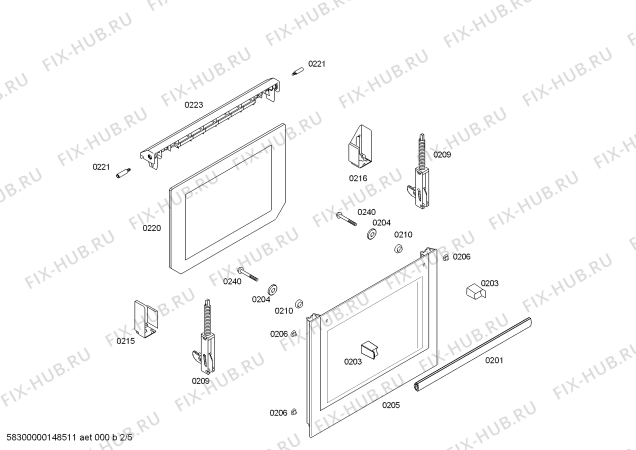 Взрыв-схема плиты (духовки) Bosch HBA23B262E Horno.BO.2d.b2.E0_CIF.f_glass.negro - Схема узла 02