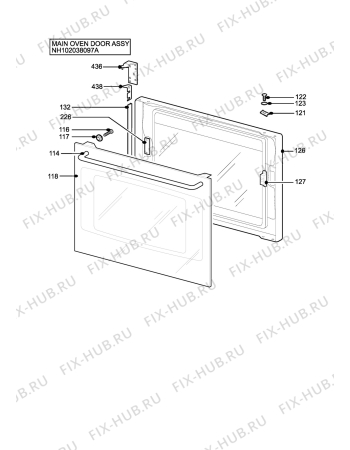 Взрыв-схема плиты (духовки) Parkinson Cowan SIM524WN - Схема узла H10 Main Oven Door (large)