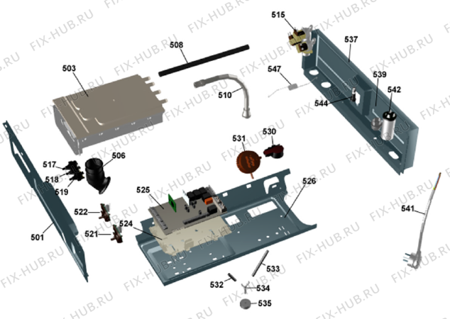 Взрыв-схема стиральной машины Gorenje W6221 RU   -White (900003254, WM44ARU) - Схема узла 05