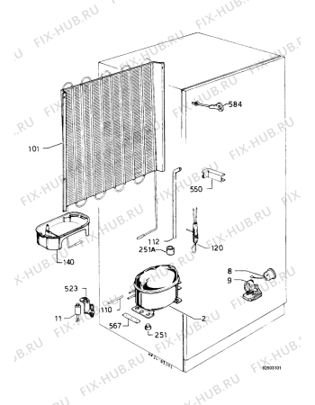 Взрыв-схема холодильника Alno AZE6125IW - Схема узла Functional parts
