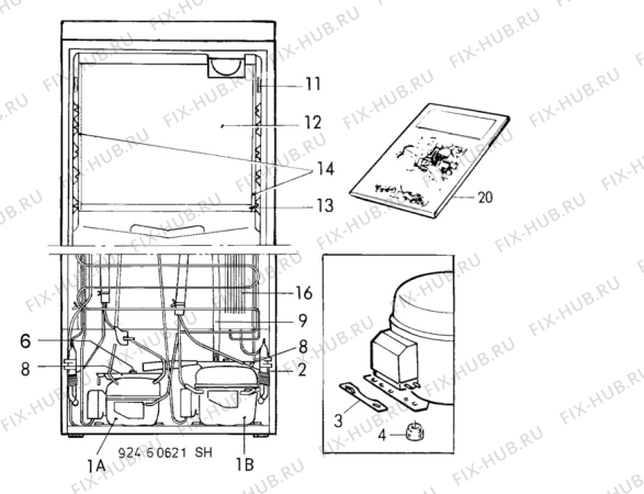 Взрыв-схема холодильника Electrolux TR1054SLG - Схема узла C10 Cold, users manual