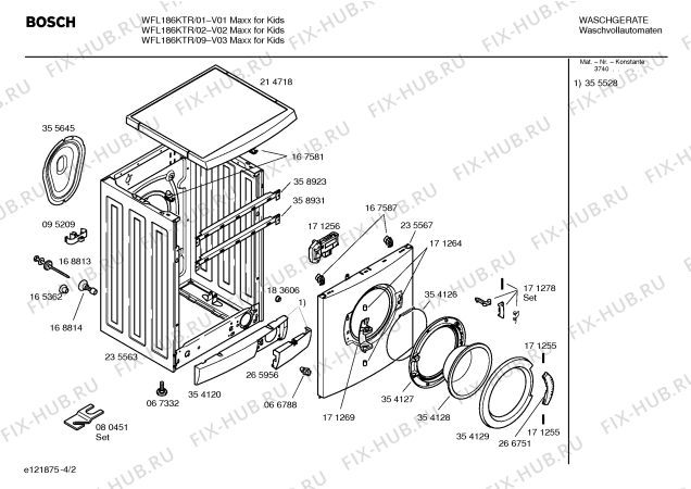 Схема №3 WFL186KTR Eurowasher 186 с изображением Инструкция по эксплуатации для стиралки Bosch 00528030