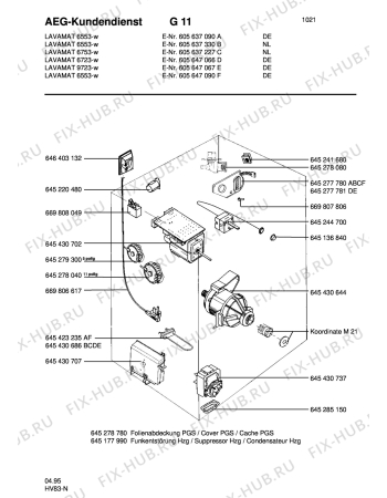 Взрыв-схема стиральной машины Aeg LAV6753 SENS. - Схема узла Electrical equipment