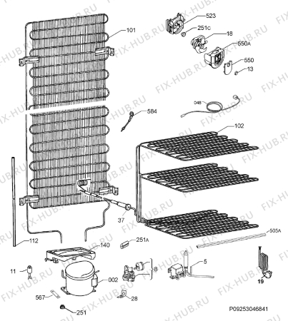 Взрыв-схема холодильника Elektro Helios KF36200 - Схема узла Cooling system 017